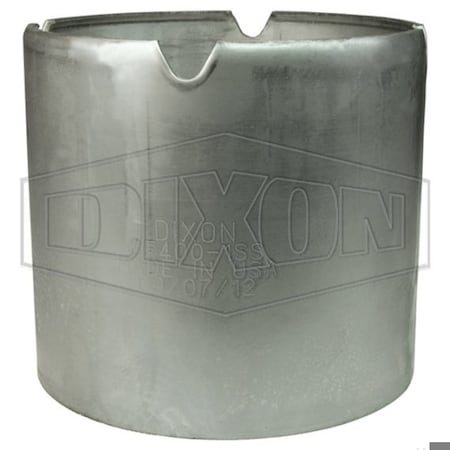 Dixon King Crimp Round Ferrule, 4 in Nominal, 4 in L, 0.09 in Thick, 304 SS, Domestic CF400-16SS